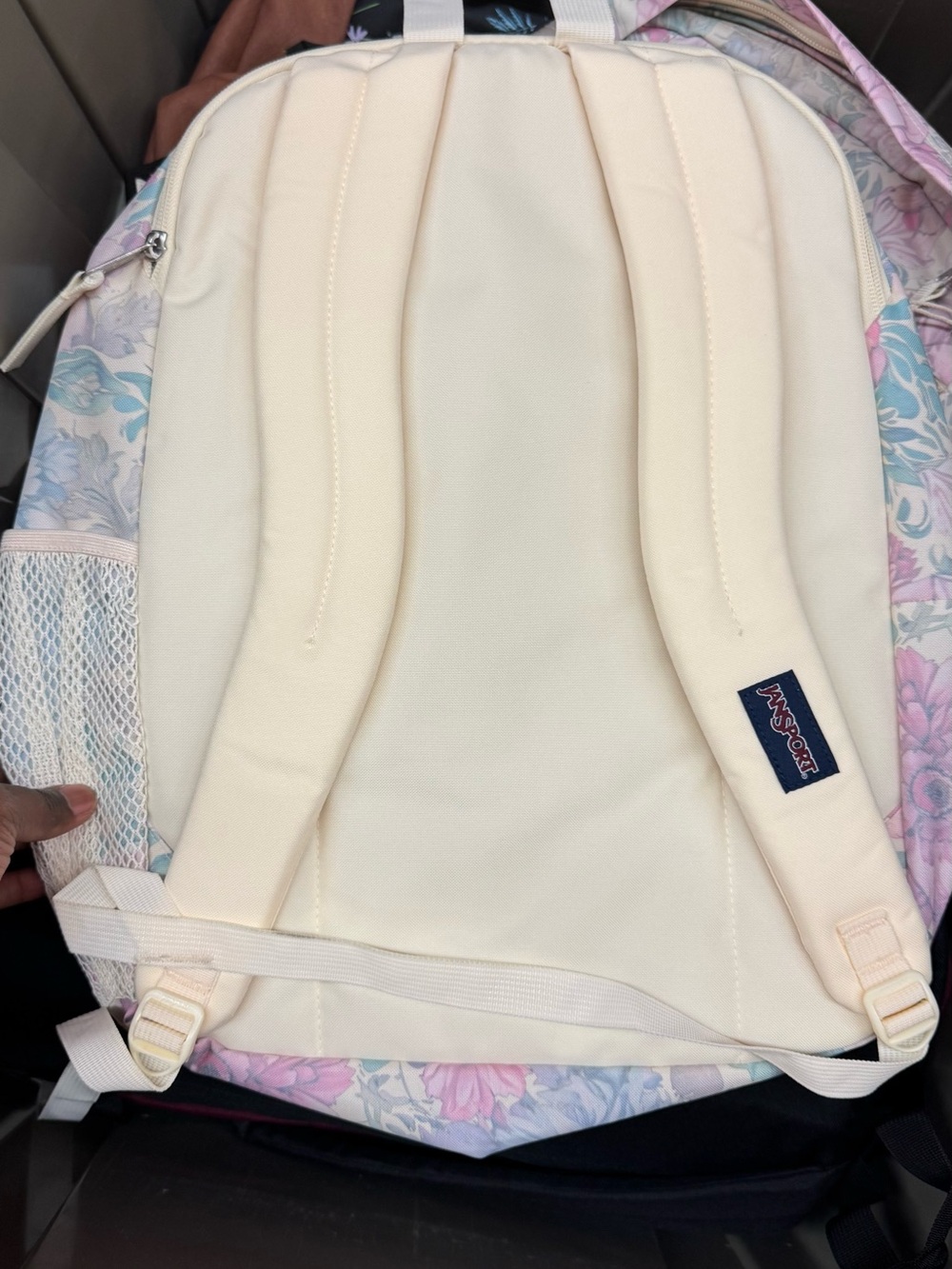 JanSport Pastel Floral Backpack - Pink, Blue, Cream - Picture 2 of 2